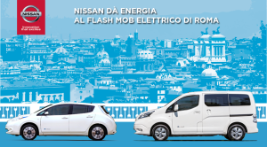 Nissan-dà-energia-al-Flash-Mob-EV-di-Roma